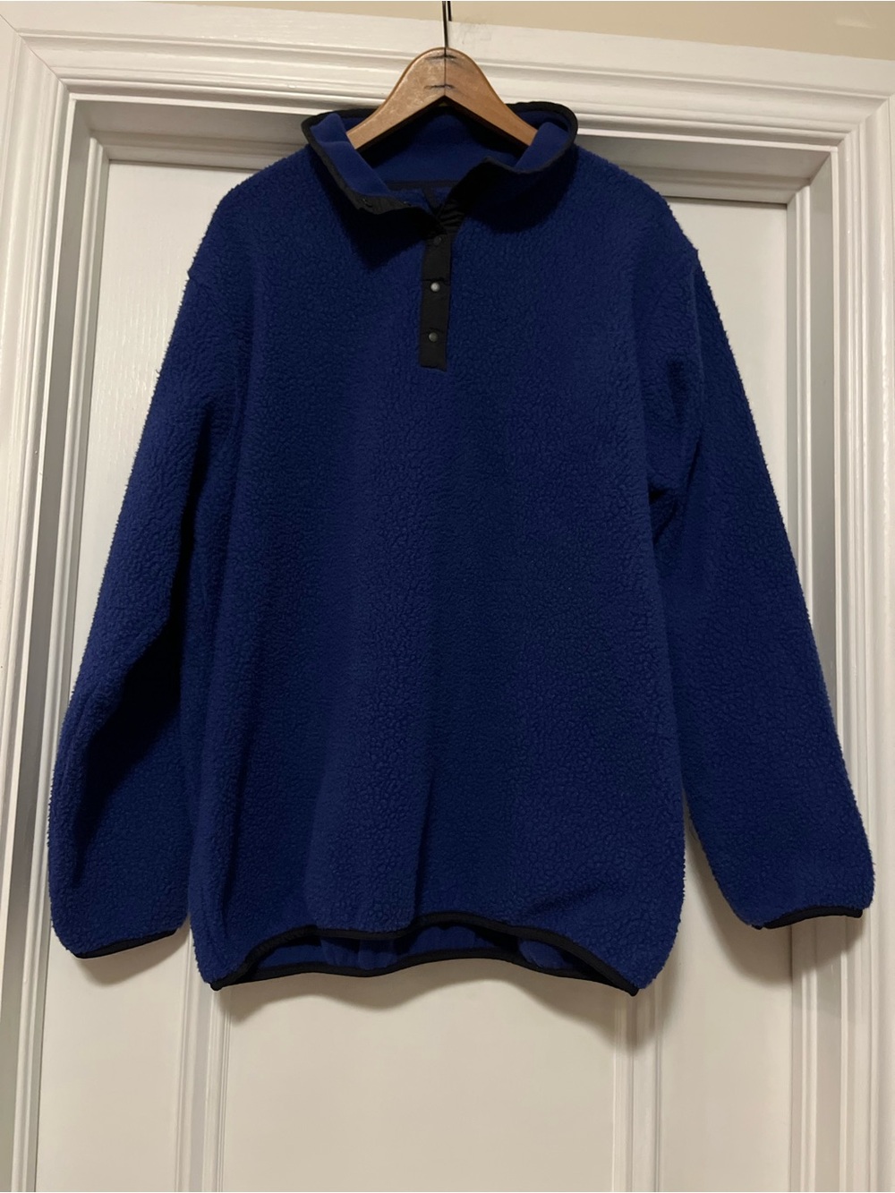 VINTAGE Lands’ End Women’s Size Large Blue Fleece Pullover Jacket VTG